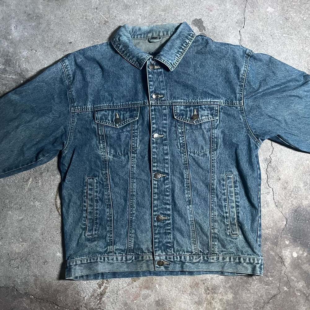 Cross Fire Vintage Denim Jacket Medium Blue Wash Button Up Trucker Size S